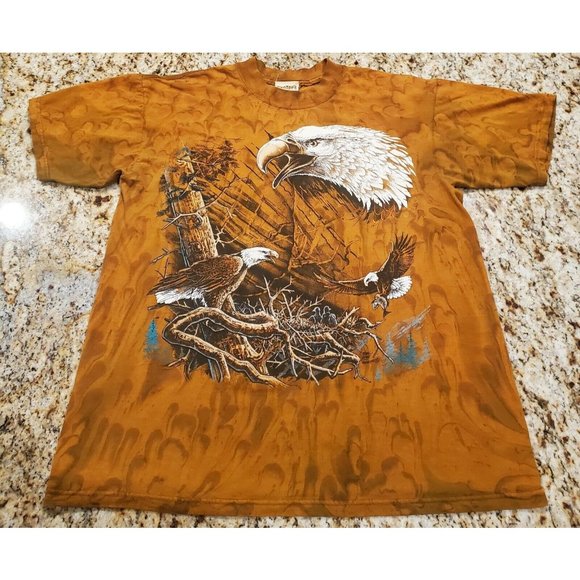 Ragtops Other - Vintage 2002 Ragtops T Shirt Bald Eagle Soaring Tie Dye Size Medium Rust Color